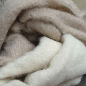 Silversand (Beige Mohair Throw) & Ivory (Creamy White Mohair Throw) 